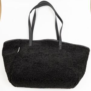 Neiman Marcus Shearling shoulder tote bag